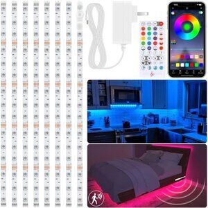 8 PCS Motion Sensor RGB Under Cabinet Lights Kit, App and Remote Control Led